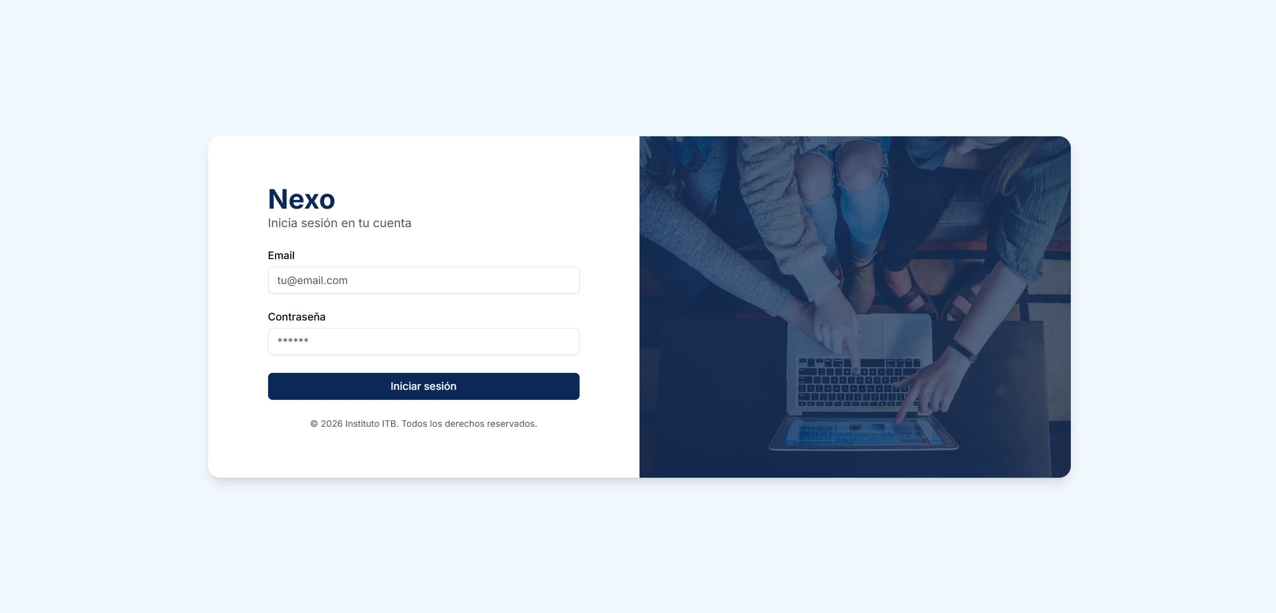 Preview del proyecto ITB Platform (Next.js + NestJS + Prisma)